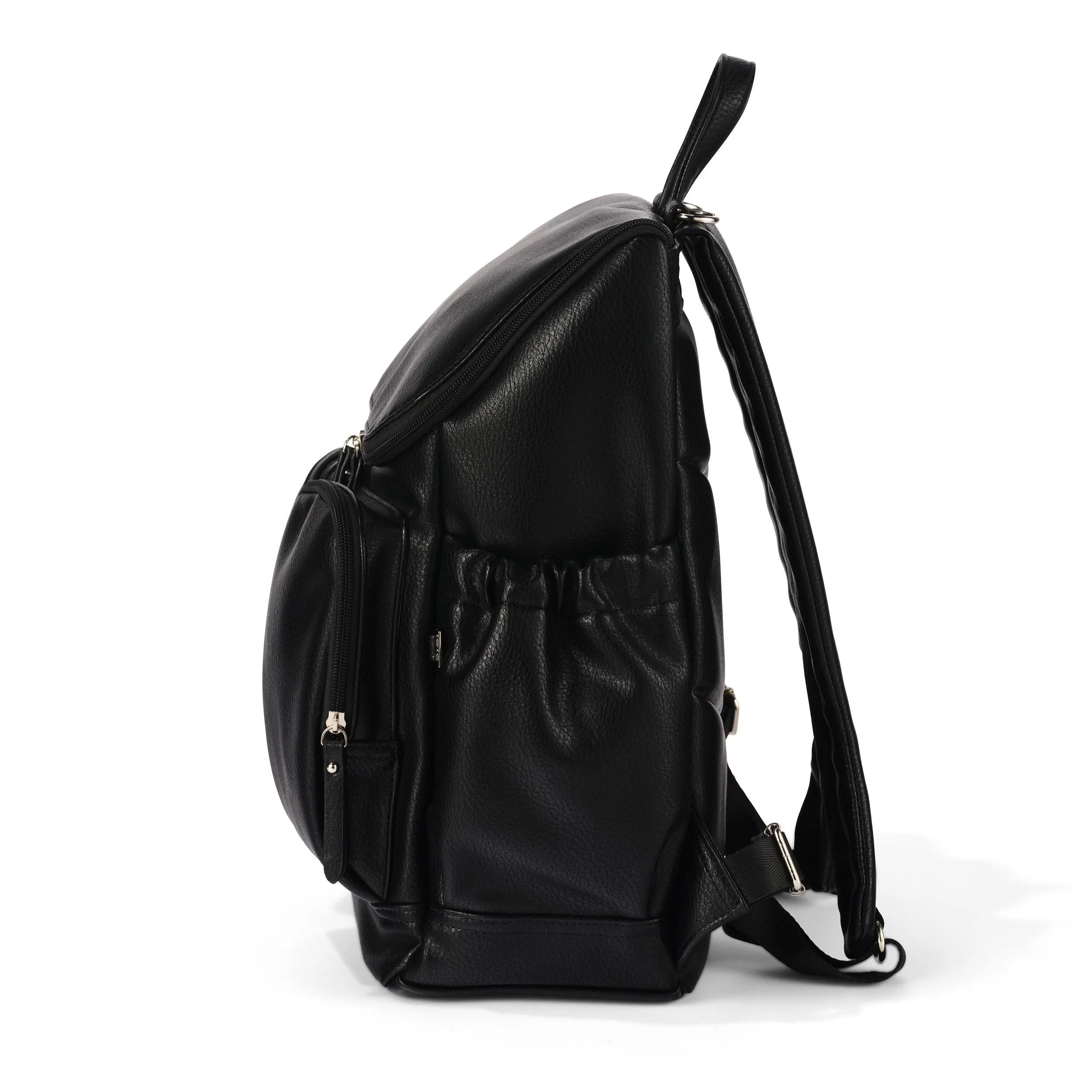 Oioi Signature Diaper Backpack - Black Dimple Vegan Leather