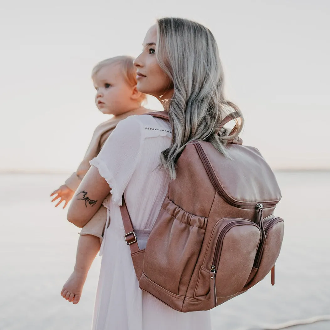 Oioi Signature Diaper Backpack - Dusty Rose Vegan Leather