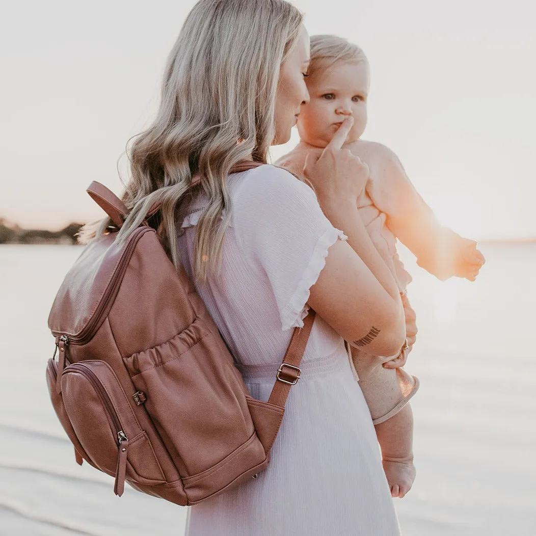 Oioi Signature Diaper Backpack - Dusty Rose Vegan Leather