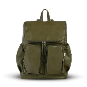 Oioi Signature Diaper Backpack - Olive Vegan Leather
