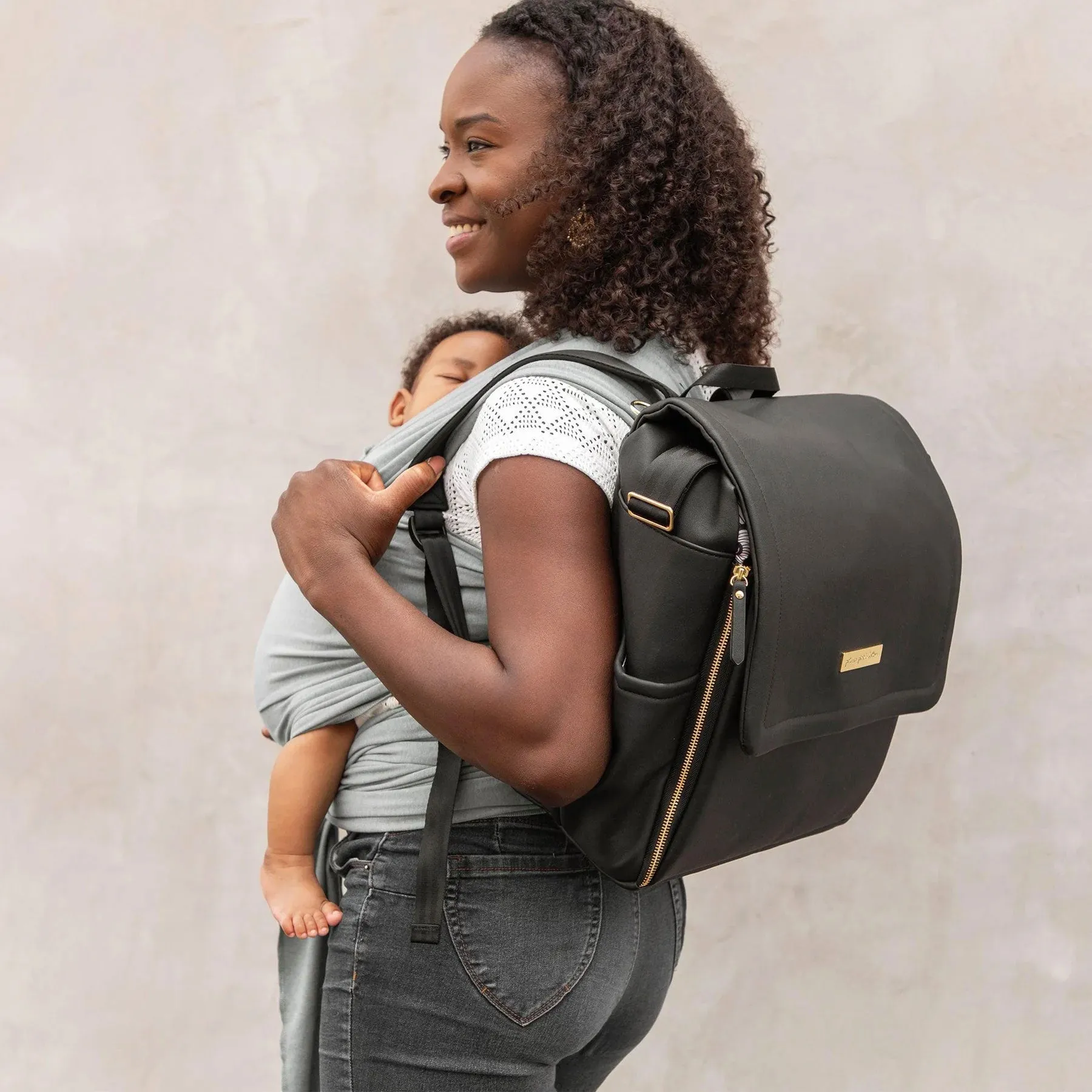 Petunia Pickle Bottom - Boxy Backpack - Black Matte Leatherette