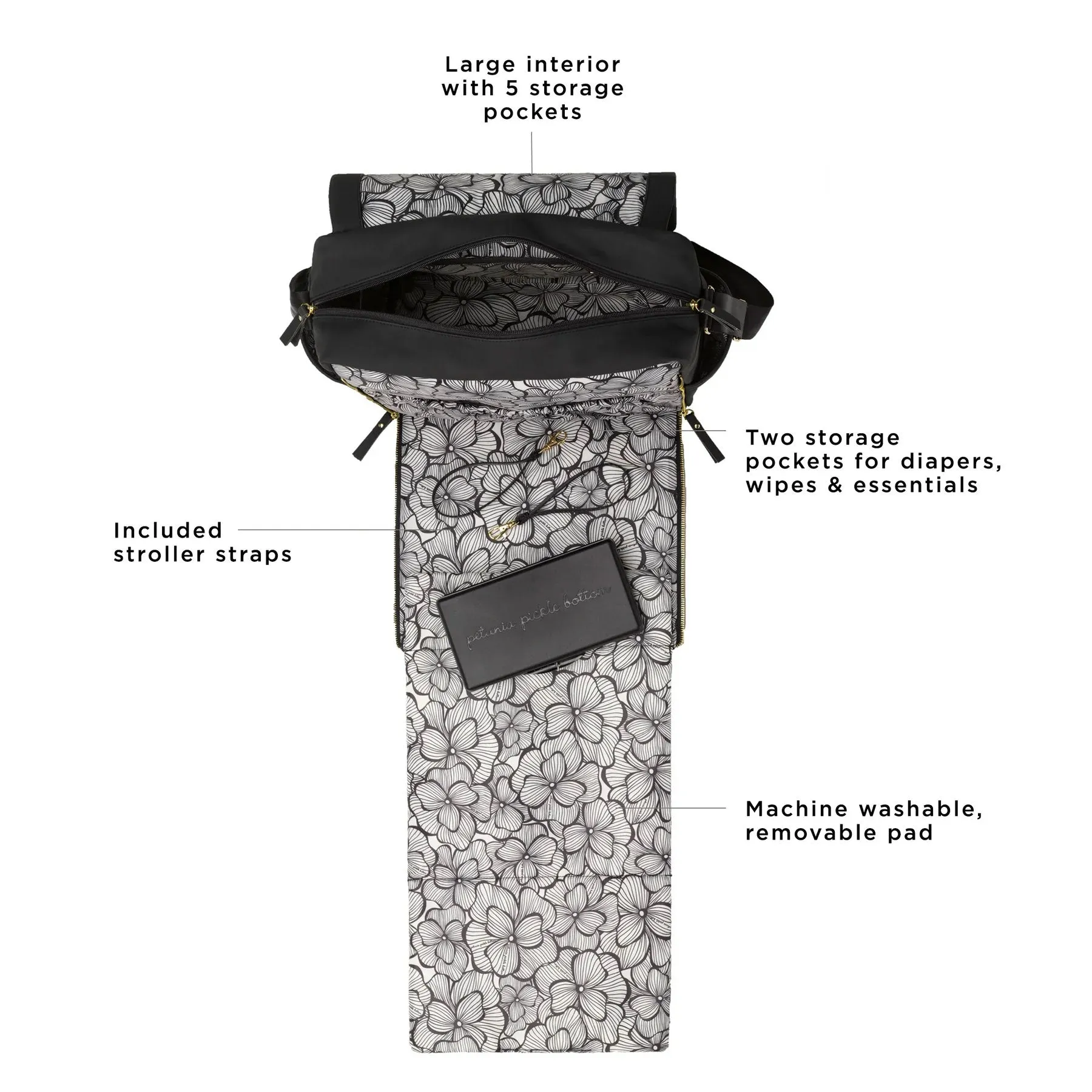 Petunia Pickle Bottom - Boxy Backpack - Black Matte Leatherette