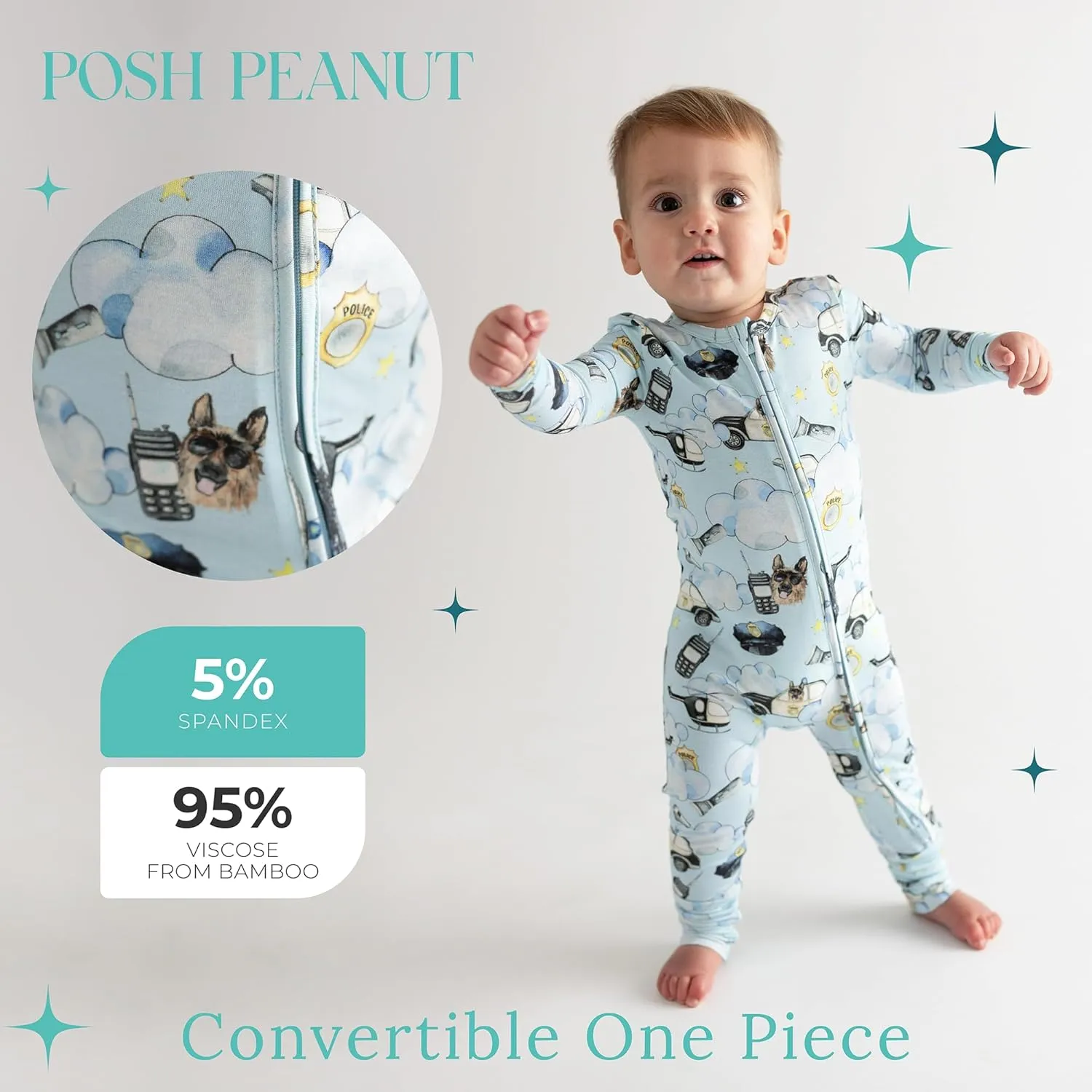 Posh Peanut Convertible Baby Sleepers - Girls Footless Baby Pajamas with 2 Way Zipper for Easy Diaper Changes