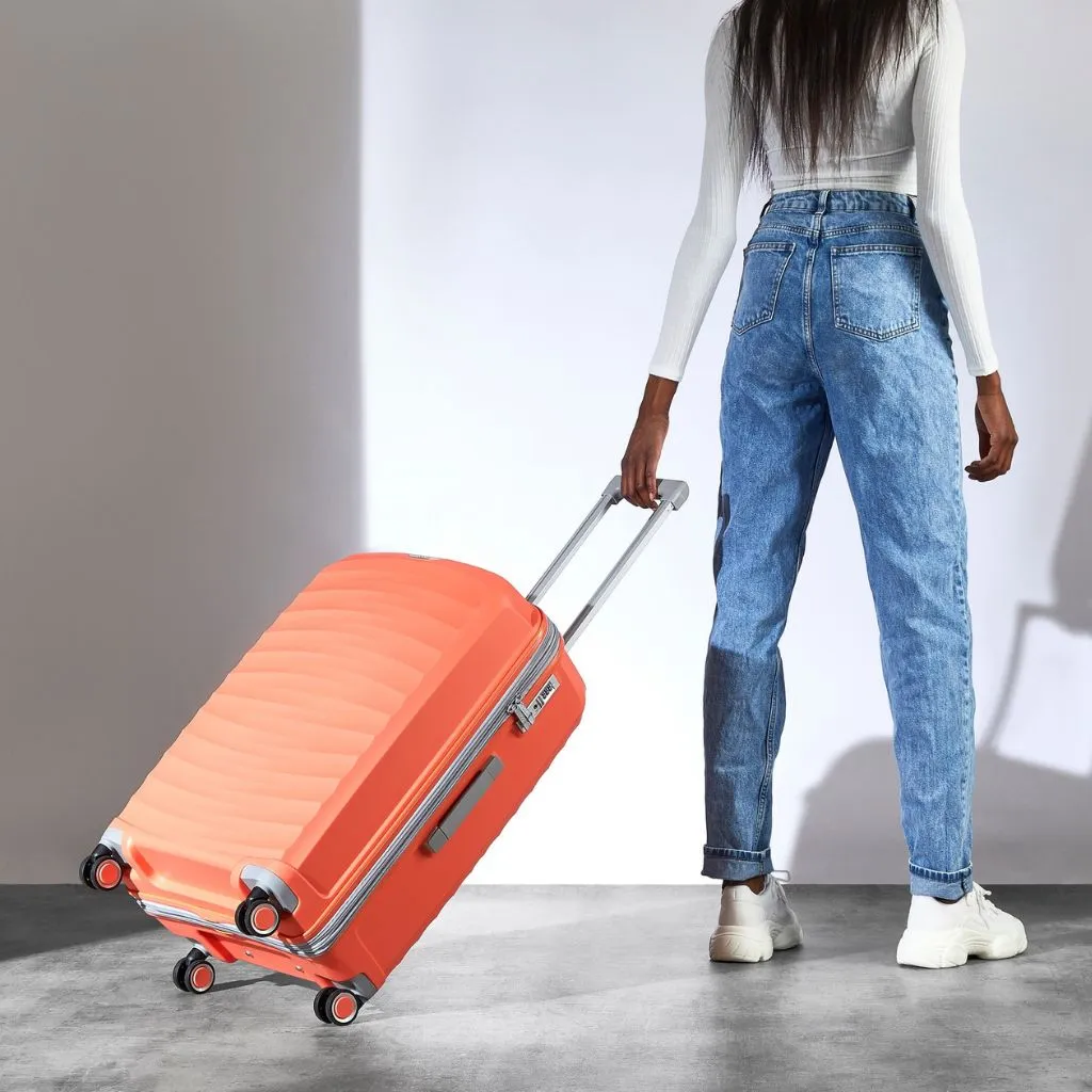 Rock Sunwave 66cm Medium Expander Hardsided Luggage - Peach