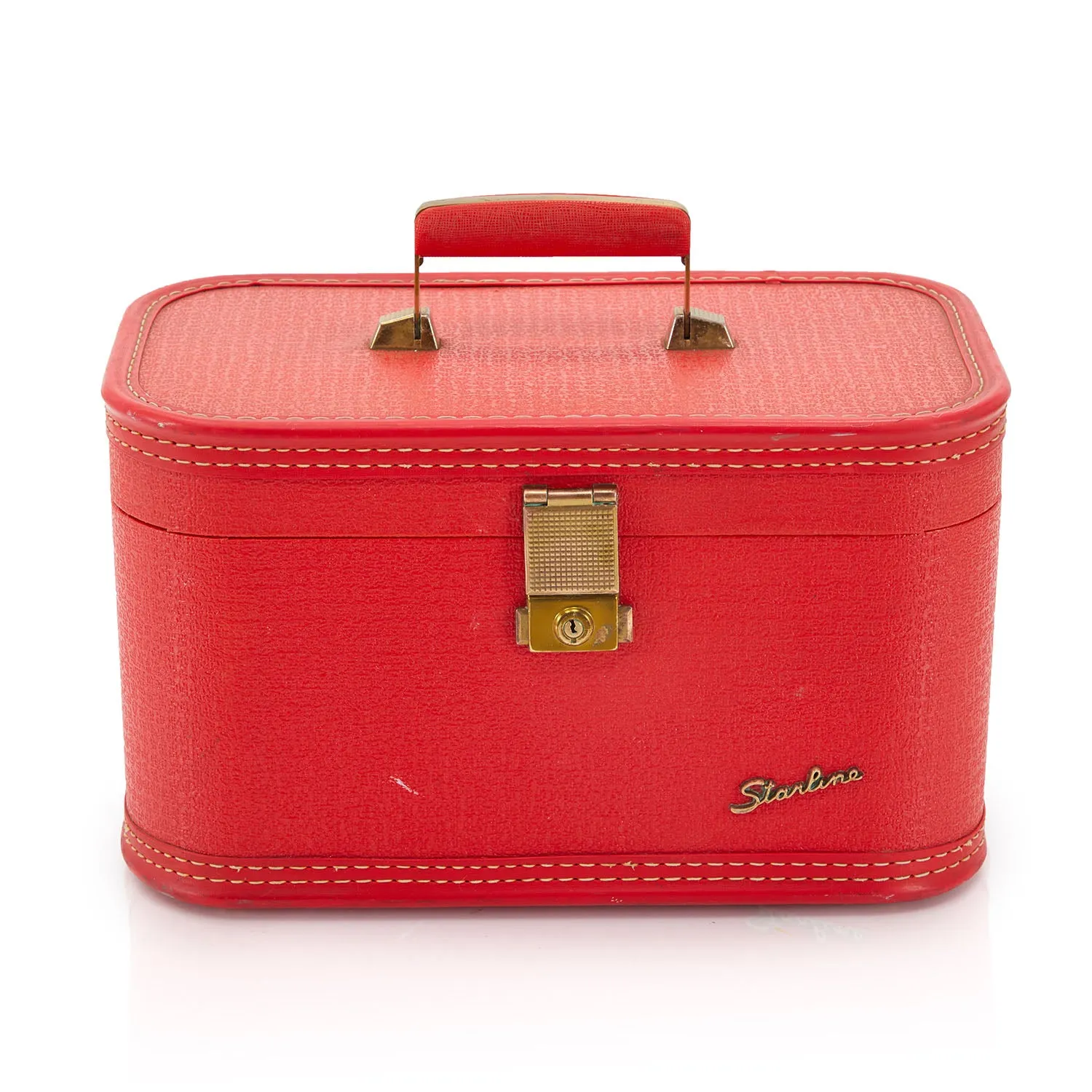 Set of 3 Mid Century Red Starline Suitcases