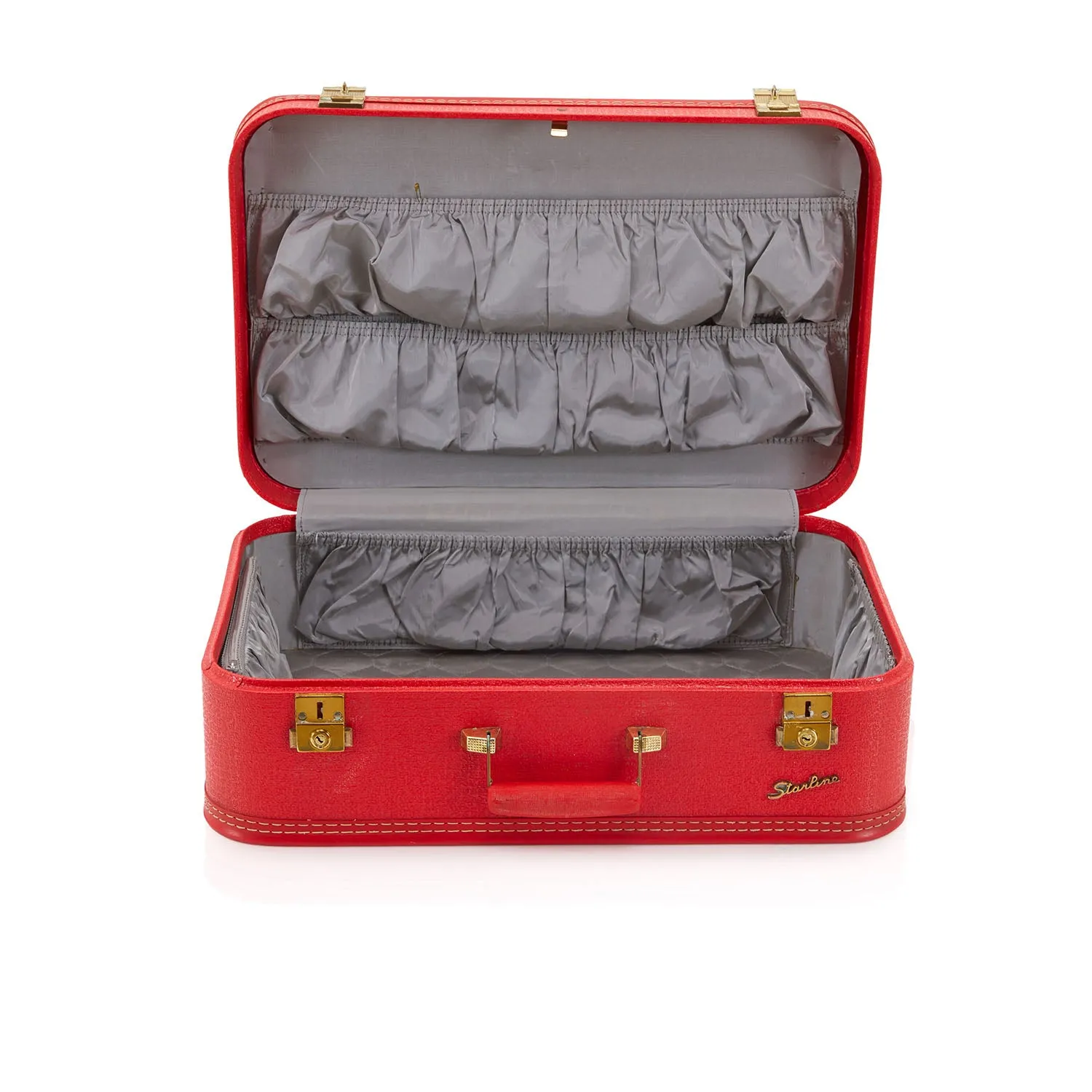 Set of 3 Mid Century Red Starline Suitcases