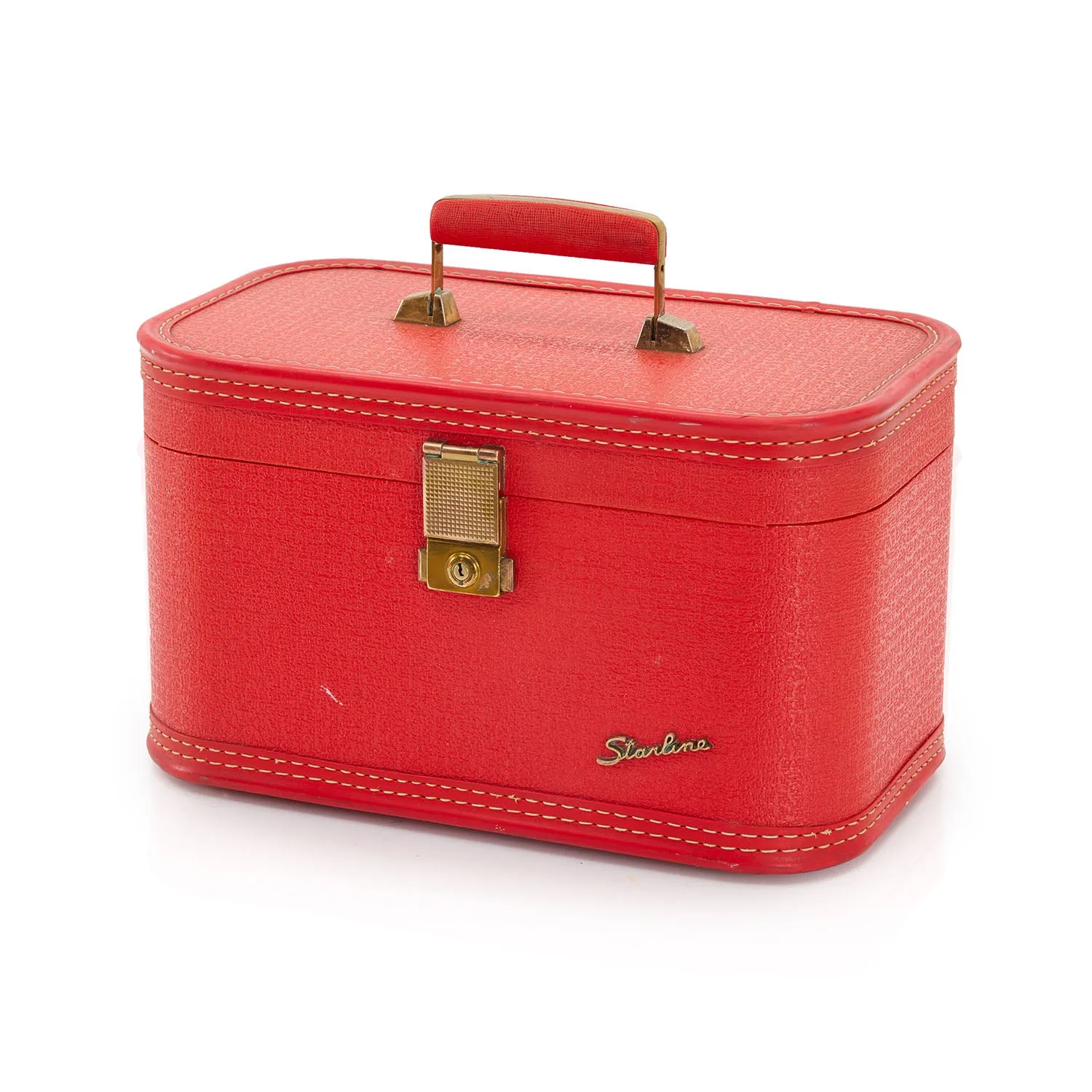 Set of 3 Mid Century Red Starline Suitcases