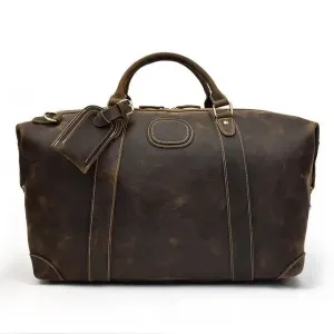 The Eira Vintage Leather Weekender Duffle Bag