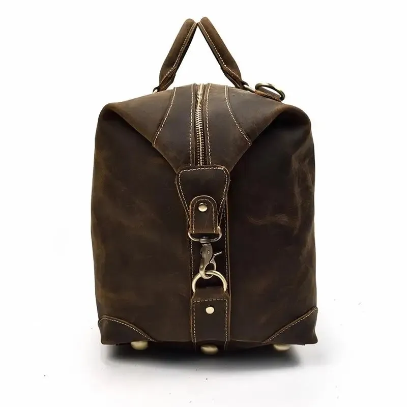 The Eira Vintage Leather Weekender Duffle Bag