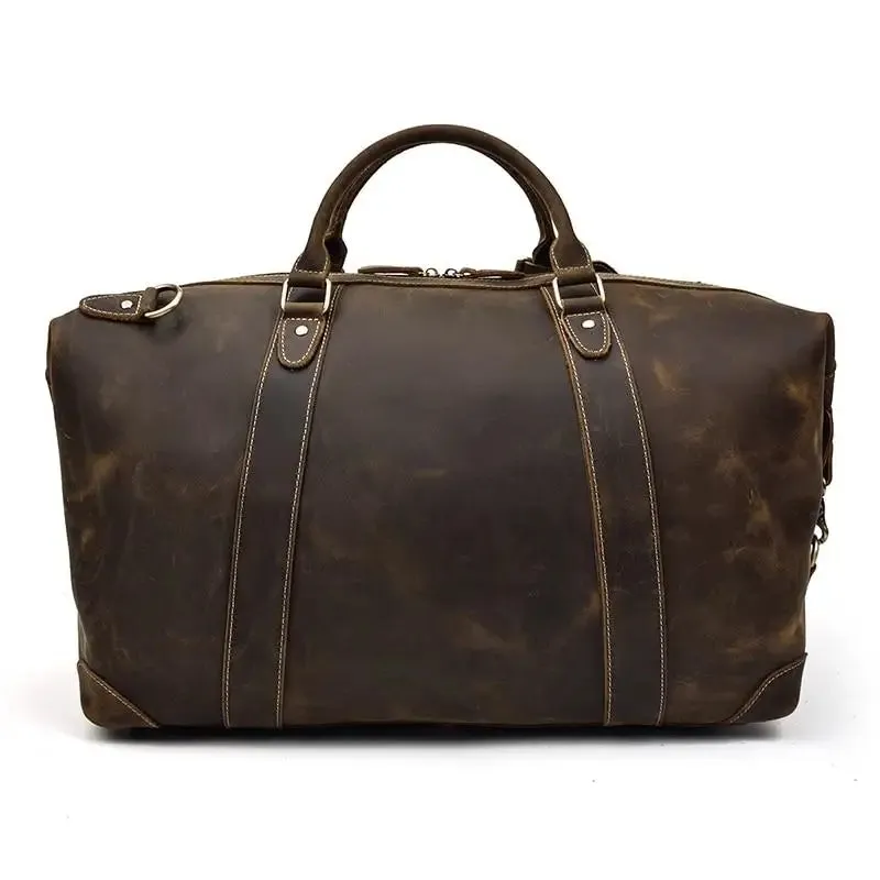 The Eira Vintage Leather Weekender Duffle Bag