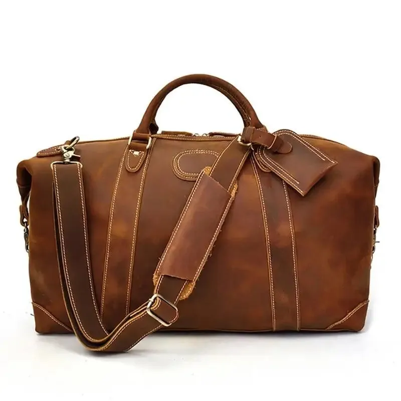 The Eira Vintage Leather Weekender Duffle Bag