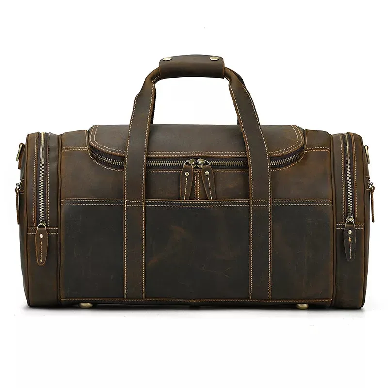 The Wainwright Weekender | Round  Vintage Leather Weekender