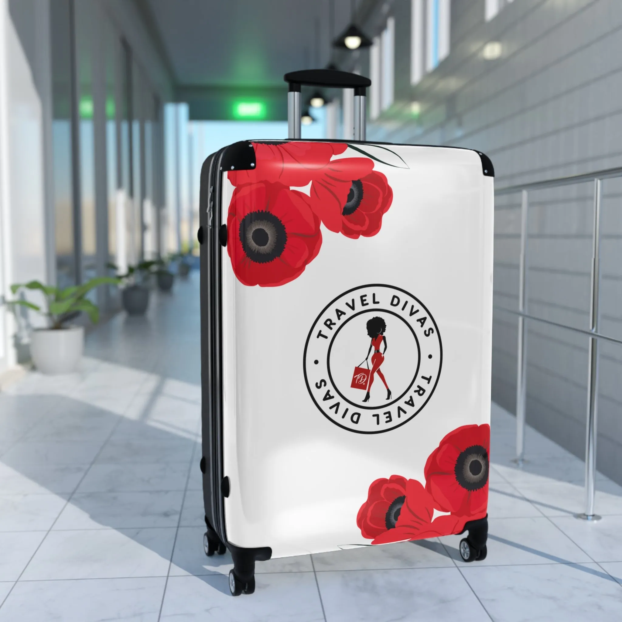 Tulips White Cities Suitcases