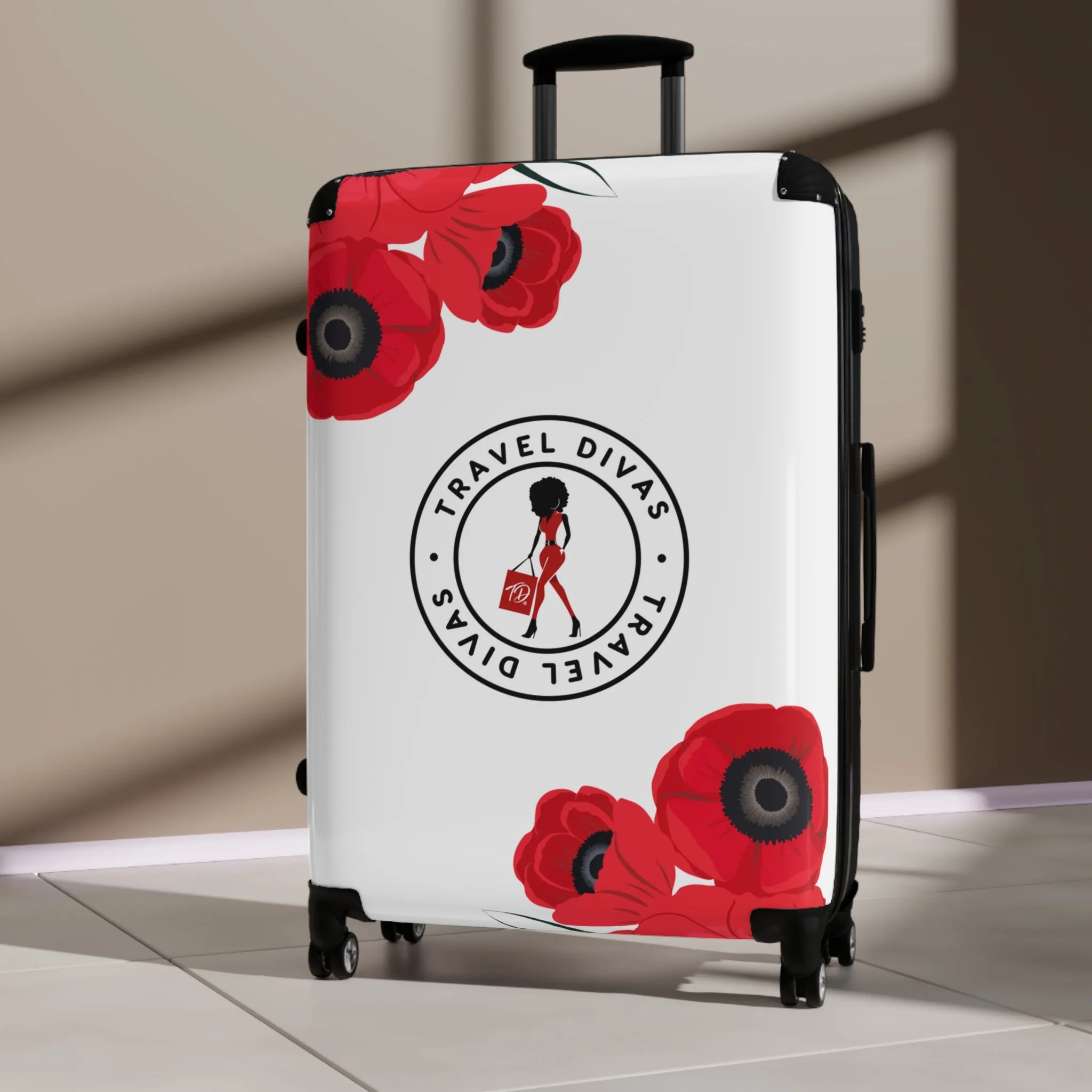 Tulips White Cities Suitcases