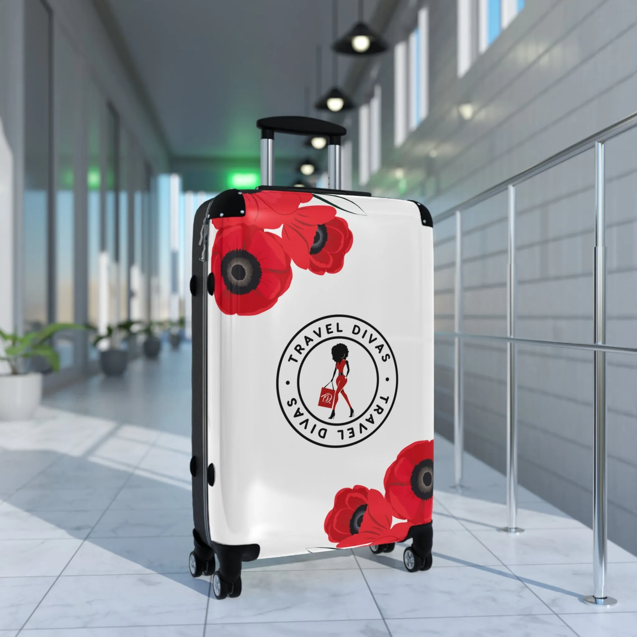 Tulips White Cities Suitcases