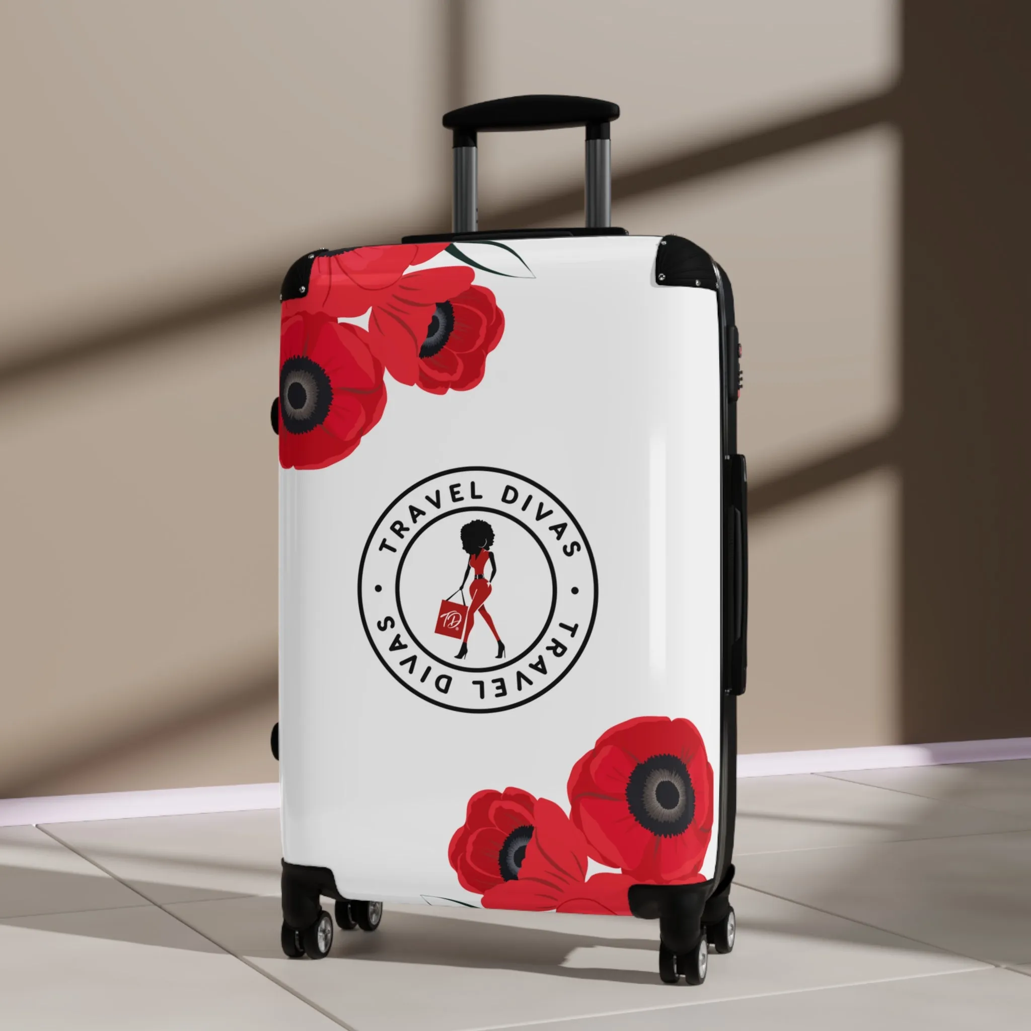 Tulips White Cities Suitcases