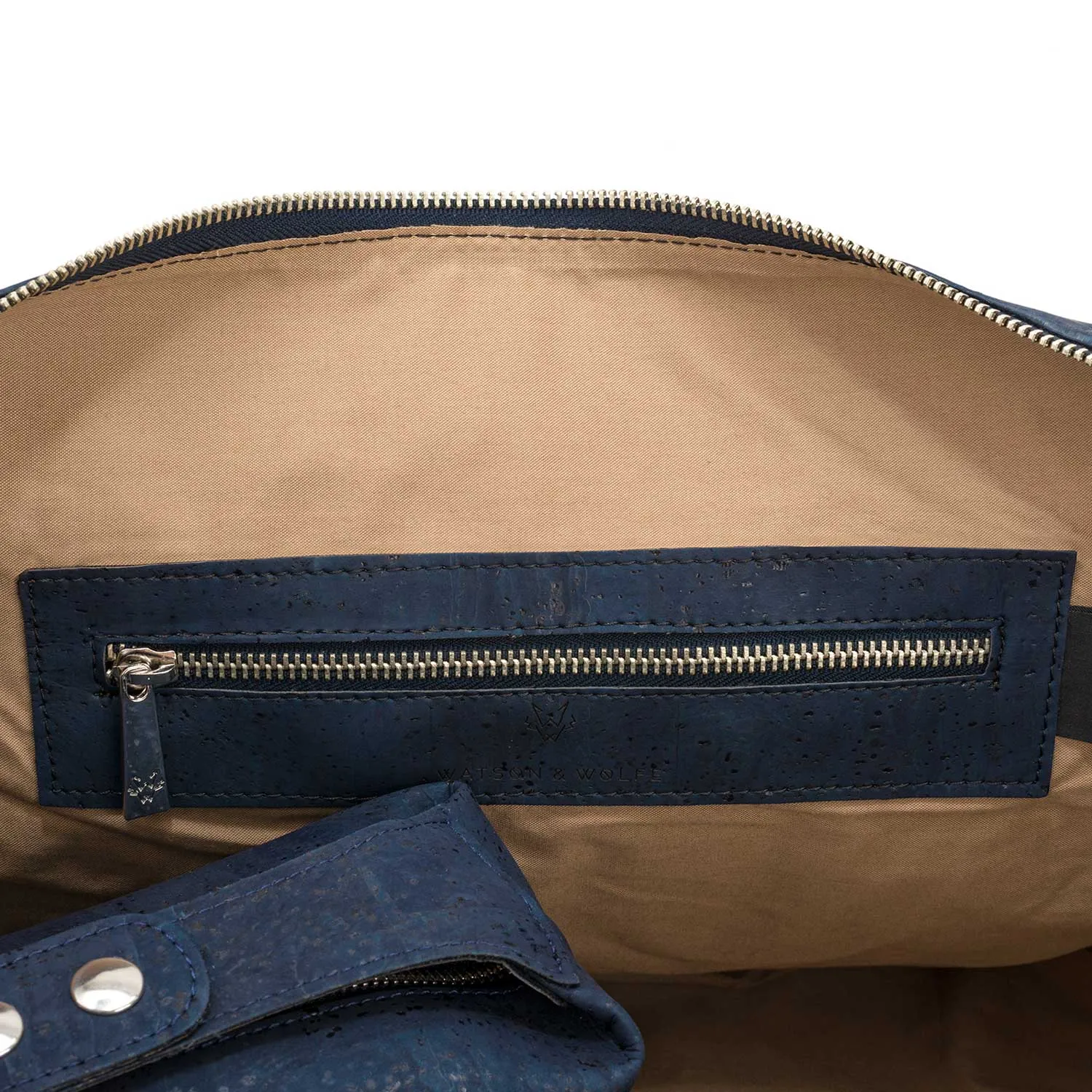 Vegan Cork Leather Weekend Bag | Blue
