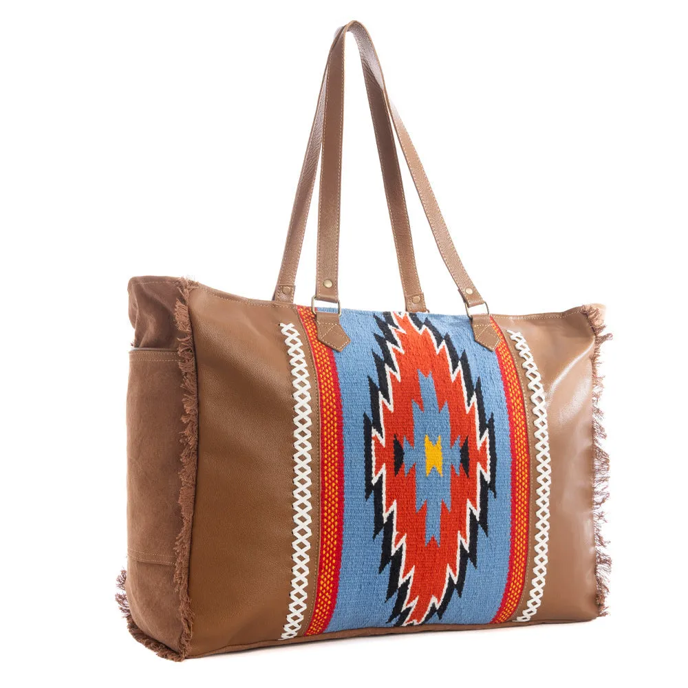 Wagon Trails Weekender Bag in Warm Chocolate