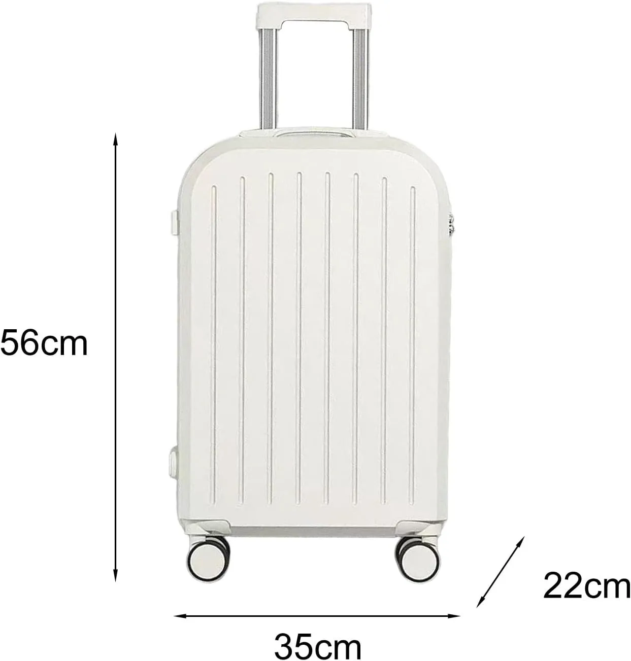 YOXIER Luggage,Carry on Luggage,Carry on Luggage with Wheels,20in Hardside Spinner Wheel Luggage, Built-in TSA Lock Carry on Suitcase, with Cup Holder & USB Port & Phone Holder White 20Inch